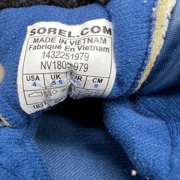 Sorel Boots Infant 4 Commander Snow Winter Strap 1805 Blue - Picture 7 of 8